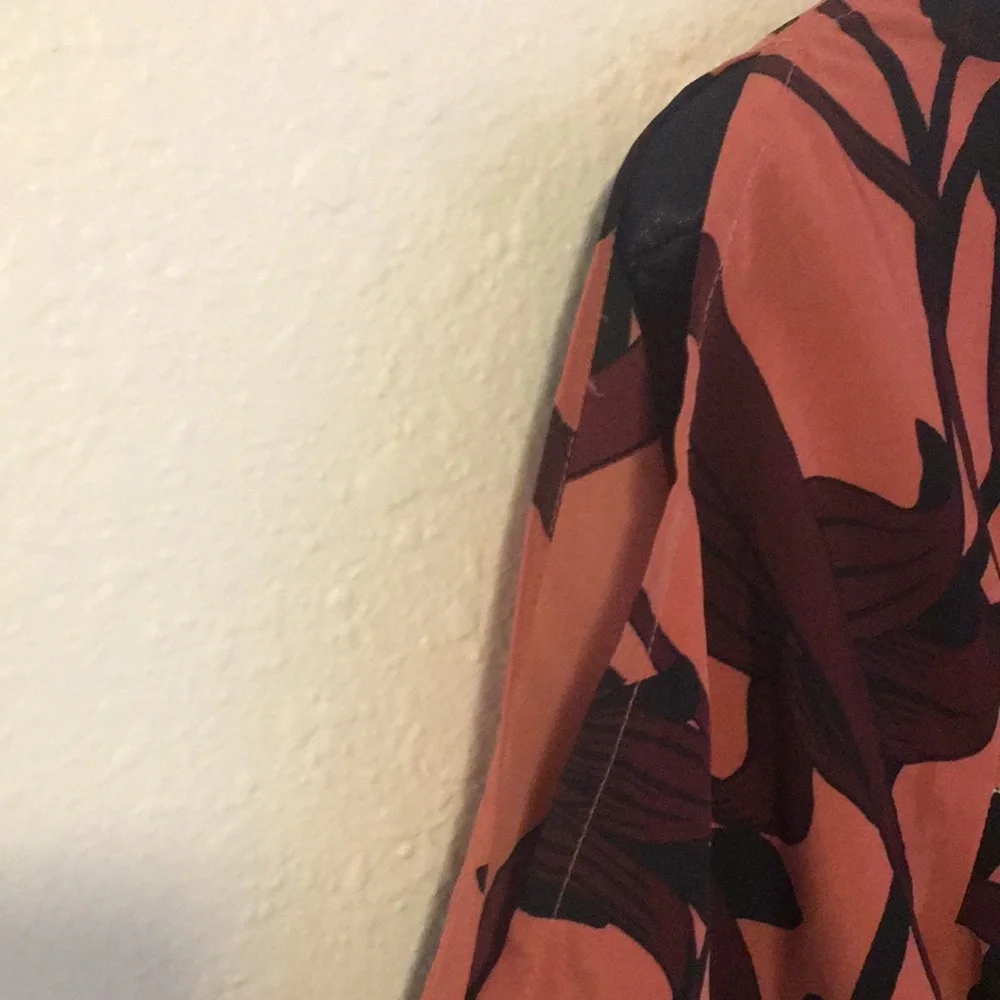 SOLD Abercrombie & Fitch Cold Shoulder Floral Long Sleeve Top Pink Sz XS - Picture 7 of 11